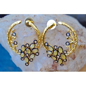 Unfinished Gold Hoop Dangler Earrings